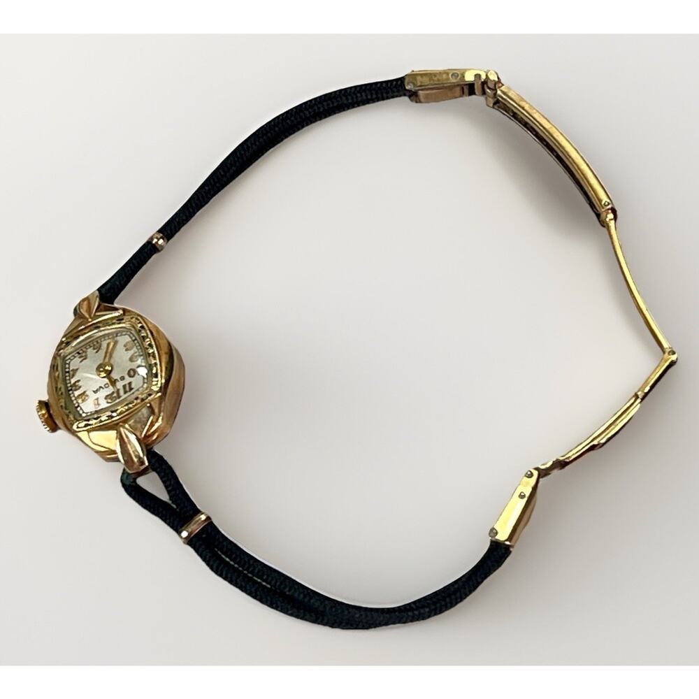 1940’s BULOVA Art Deco 10K Rolled Gold Plate Ladies Wrist Watch Cord Band READ - Picture 3 of 16